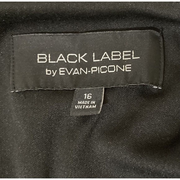 Evan Picone Black Label Womens Size 16 Dress Midi Shoulder Pads A-line Floral - Picture 4 of 4